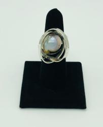 Baroque Pearl and Sterling Silver Ring Size 5.5 by Fred Tate