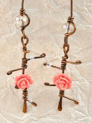 Copper Rose Earrings by Vicki Davis