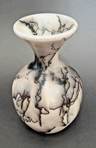 Wide Lipped Horsehair Vase by Silas Bradley