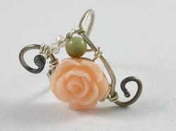 Peach rose ring by Vicki Davis