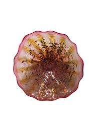 Pink Blown Glass Bowl With Red Lip by Ron and Chris Marrs
