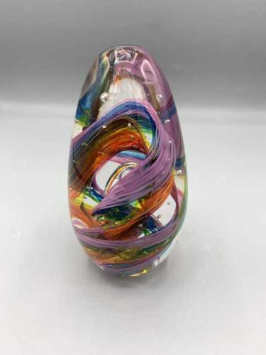 MiniSwirled Blown Glass Egg by Aaron Tate