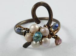Pearl flower ring by Vicki Davis