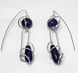 Lapis Drop Earrings by Fred Tate