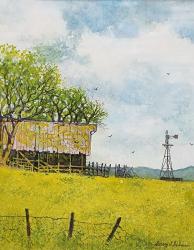 Old Barn and Windmill by Barry Selman