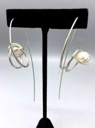 Double Coil Pearl Earrings by Fred Tate