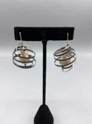 Baroque Pearl Earrings On Sterling Silver by Fred Tate