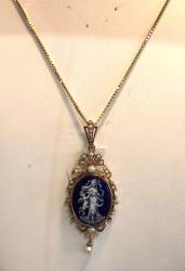 14k Renn Revival Emerald Venus locket with pearls 2342DJJ by Mary Saltarelli