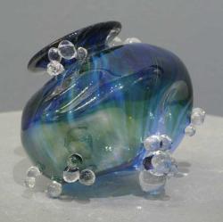 Small Blue Swirl Organic Vase by Aaron Tate