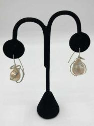 Baroque Pearl and Sterling Earrings by Fred Tate