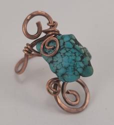 Turquoise Chunk ring by Vicki Davis