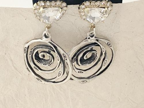 Crystal Heart Rose Earrings by Vicki%20Davis