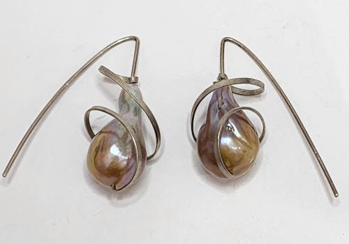 Baroque Pearl Earrings by Fred Tate