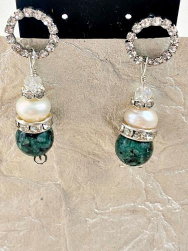 Pearl & Jasper earrings by Vicki Davis