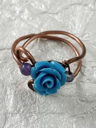 Blue rose ring by Vicki Davis